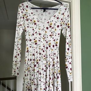 White dress with Floral Pattern